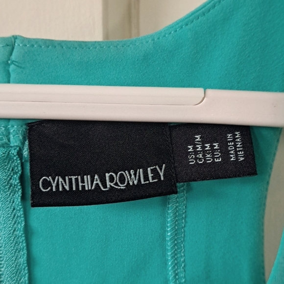 Cynthia Rowley Halter Top Stretch Sheath  Summer Turquoise Pocket Short Dress - Picture 3 of 11